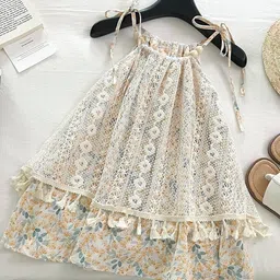 LULU & SKY Floral PU Coated Peplum Dress-image-77