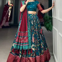Aika Printed Ready to Wear Lehenga & Unstitched Blouse With Dupatta image 4