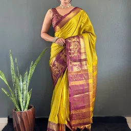 LeeliPeeri Designer Woven Design Zari Saree-11