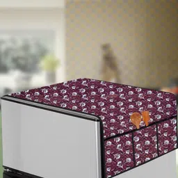The Furnishing Tree Magenta Plastic Refrigerator Cover-picture-1
