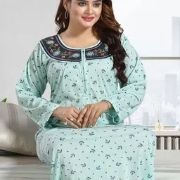 Moda Rapido Women Printed Maxi Nightdress-picture-44