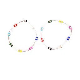 CHARMS Artificial Stones and Beads Studded Anklet-8