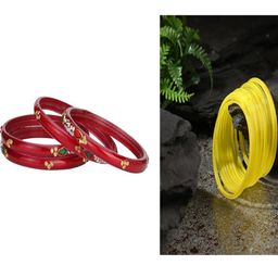 Somil Elegant Combo Glass Bangle Set | Handmade Traditional Chudi For Women | Perfect For Daily & Occasion Use, Combo of 2 Set, Red, Yellow-image-94