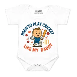 arvesa Born To Play Cricket Printed Romper-picture-27
