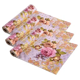 Kuber Industries Lavender 3 Pieces Printed Water Resistant Shelf Liner-picture-45