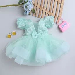 MANY FROCKS & Embellished Net Fit & Flare Dress-image-88