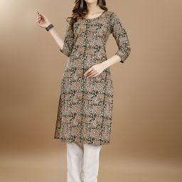 KUNDAN FAB Women Floral Printed Thread Work Floral Kurta-image-58