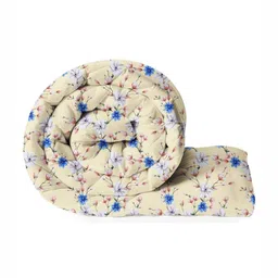 VAS COLLECTIONS Cream-Coloured & White Floral Microfiber AC Room Single Bed Comforter-picture-35