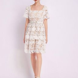 JC Collection Women Floral Self Design Flutter Sleeve Fit & Flare Dress-picture-12