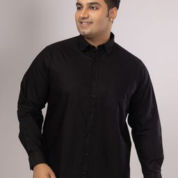 Sizeupp Men Plus Size Comfort Spread Collar Solid Cotton Casual Shirt-image-63
