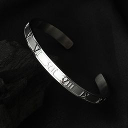 French Accent Men Silver-Plated Cuff Bracelet-image-92