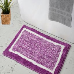 MAA HOME CONCEPT Purple & White Striped Microfibre Bath Rugs-22
