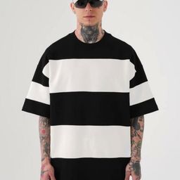 LAUREN ADAMS Men Colourblocked Monochrome Applique T-shirt-image-88