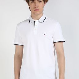 Tommy Hilfiger Men Solid Polo Collar Cotton T-shirt-image-43