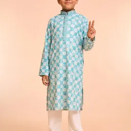 Manyavar Boys Floral Printed Kurta with Pyjama-17
