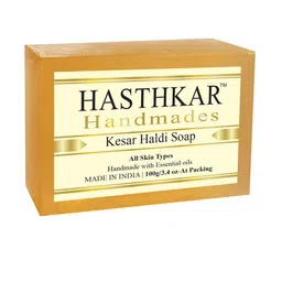 Hasthkar Handmades Set of 6 Kesar Haldi Soaps with Coconut Oil & Glycerin - 100g each image 3