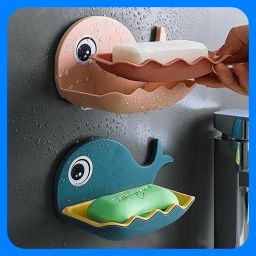 Fish Shape Cute Adhesive Waterproof Wall Mounted Soap Dish(PACK OF 4)-image-61
