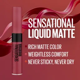 maybelline new york Sensational Liquid Matte Lipstick, 24 Touch of Spice, 7 g - Liquid Lipstick Shades Delivering Intense Matte Color Effect image 5