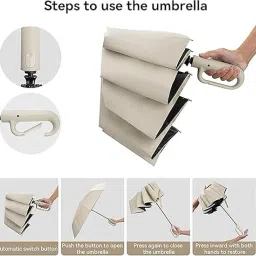 seaspirit Umbrella With Carabiner Handle, Portable Reverse Folding, Wind Proof Umbrella image 2
