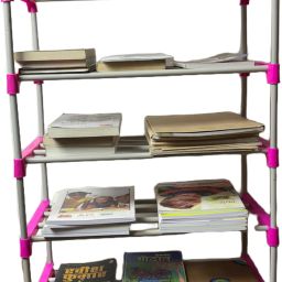 saklak 5 LAYER PINK Plastic Open Book Shelf image 2