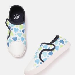 YK Boys Blue & White Printed Slip-On Sneakers-image-29