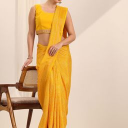 Libas Bandhani Zari Silk Blend Saree-picture-14