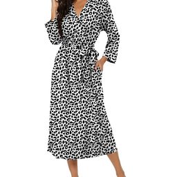 XPIOX Women's Printed Satin Bathrobe-image-54