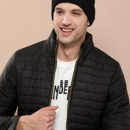 HERE&NOW Solid Stand-Collar Padded Jacket-picture-14