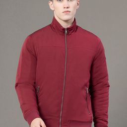 Red Tape Men Solid Stand Collar Bomber Jacket-39