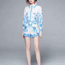 JC Collection Printed Top & Shorts Co-Ords Set-picture-6