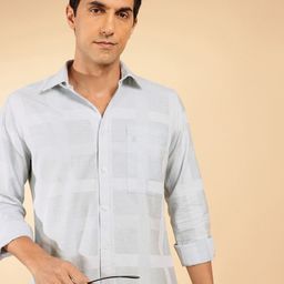 French Connection Pure Cotton Self-Design Geometric Slim Fit Casual Shirt-image-21