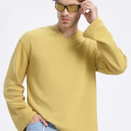 glitchez Casual Constructs Textured Oversized Fit T-shirt-image-69