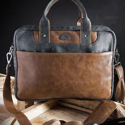 K London Unisex Blue & Tan Colourblocked Messenger Bag-39