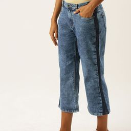 Flying Machine Women Blue Flared Heavy Fade Stretchable Jeans-picture-0