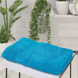 BIANCA Unisex Turquoise Blue Solid 380 GSM Bath Towel-56