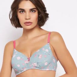 Clovia Green Printed T-Shirt Bra-image-40