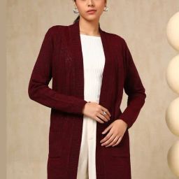 Soch Purple Acrylic Regular Fit Crochet Shrug-36