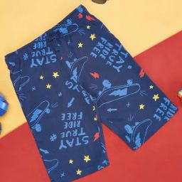 Pantaloons Junior Estate Blue Cotton Printed Shorts-image-52