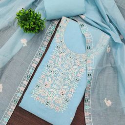 Maroosh Floral Embroidered Unstitched Dress Material-picture-25