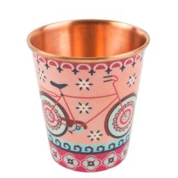 Chumbak Floral Cycling Peach Copper Tumbler - Set of 1-image-58