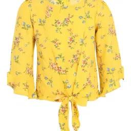 Cutecumber Kids Printed Yellow Top-image-48
