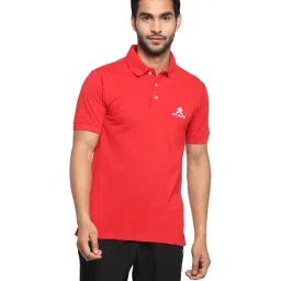 OFF LIMITS Red Short Sleeves Solid Polo T-Shirt-image-23