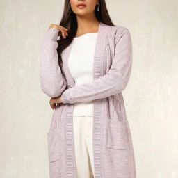 Soch Purple Acrylic Regular Fit Crochet Shrug-image-94