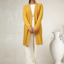 Soch Yellow Acrylic Regular Fit Shrug-22