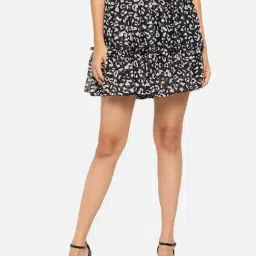 Trend Arrest Black Printed Mini Skirt-image-54
