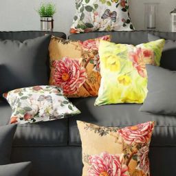 Bianca Ruyal Multicolor Microfibre Medium Cushion Cover - Set of 5-75