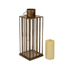 Home4U 'Archisa' Transparent & Brown Glass Lantern - Set of 1-39