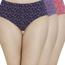 Amante Blue & Purple Cotton Printed Hipster Panties-image-91