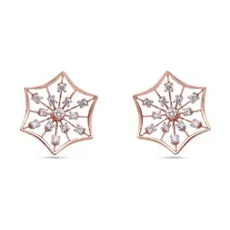 CKC 18k Gold & Diamond Earrings with Rose-Gold Polish for Women-image-85