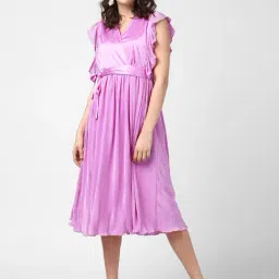StyleStone Lavender Regular Fit & Flare Dress-17